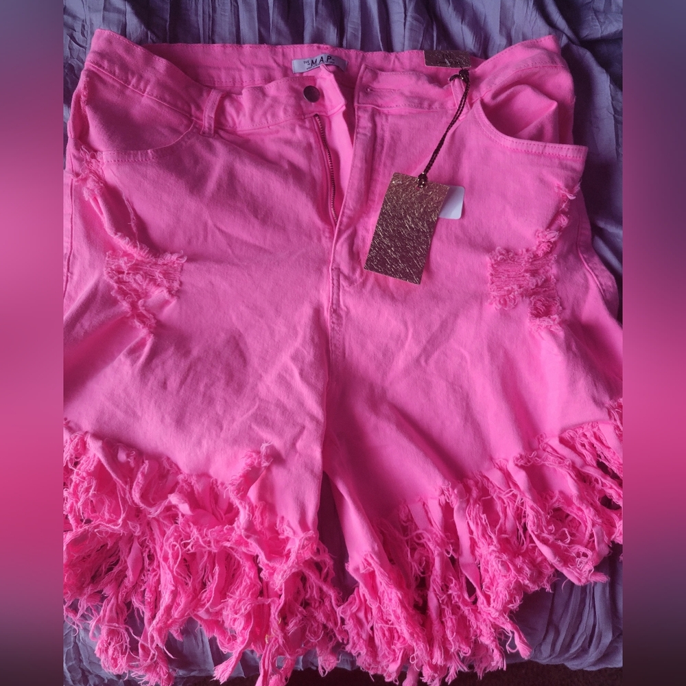 Hot Pink Fringe Plus Size Shoets